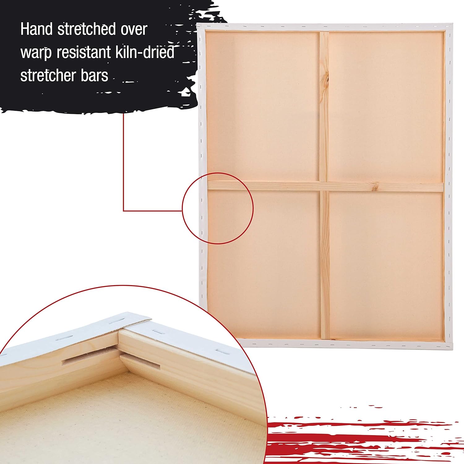 U.S Ar Suppl X-Larg Stretche Canva fo Paintin 48x6 inc Galler Dept 1-1/2inc Thick 2-Pac 12o Acryli Gess Tripl Primed Professiona Artis Quality 100 Cotto Oil Pourin Paint