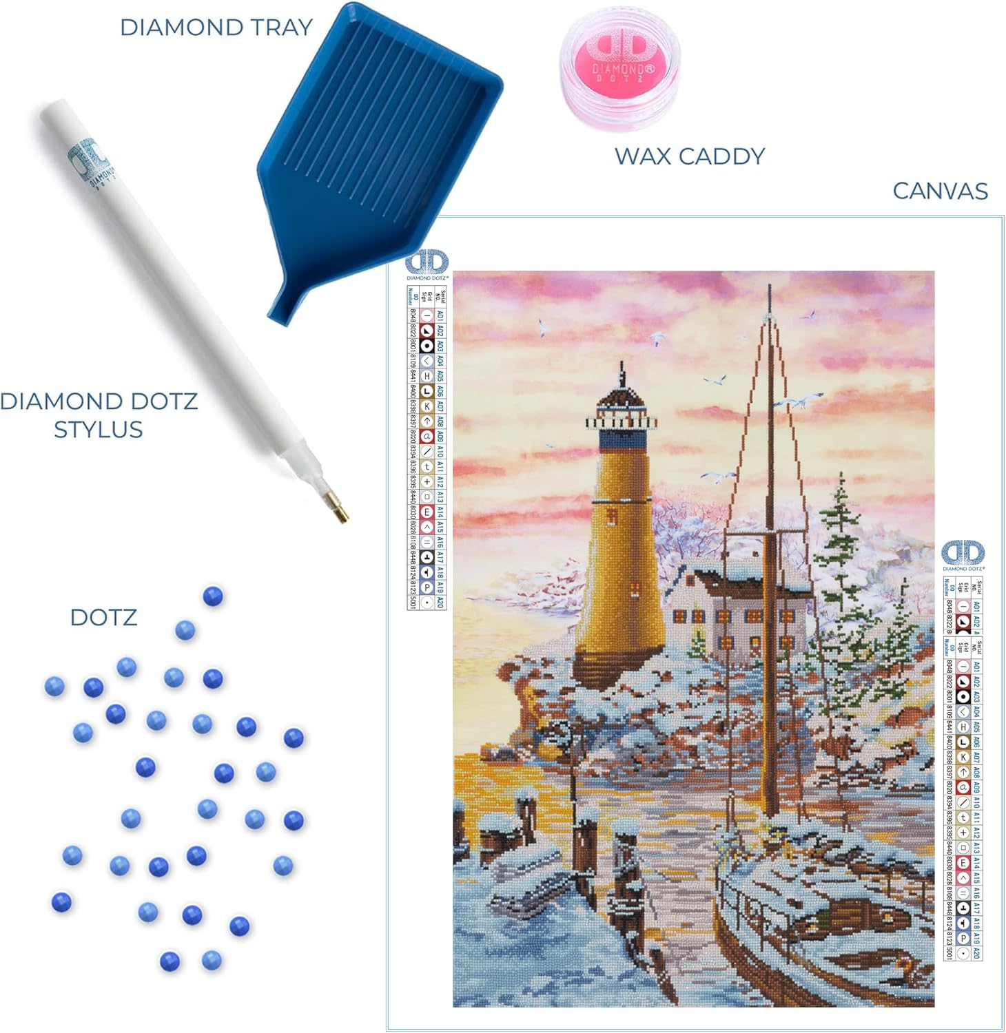 DIAMON DOT a Hom Guid m Home Partia Drill Roun Dotz Diamon Paintin Kits Diamon Ar Kit fo Adults Lighthous Diamon Art Diamon Art 20inchx31inch