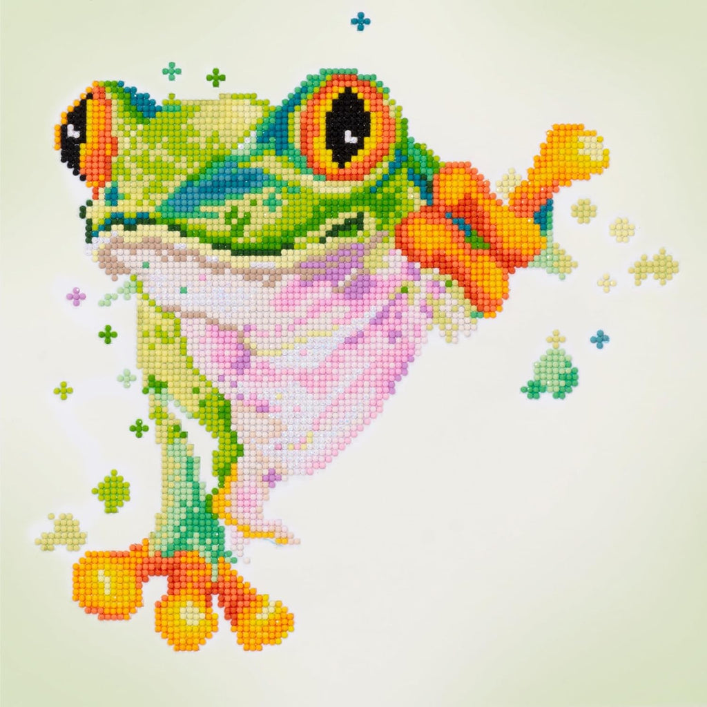DIAMON DOT a Hom Lea Frog Partia Drill Roun Dotz Diamon Paintin Kits Diamon Ar Kit fo Adults Diamon Ar Frog Diamon Art 15.7inchx15.7inch