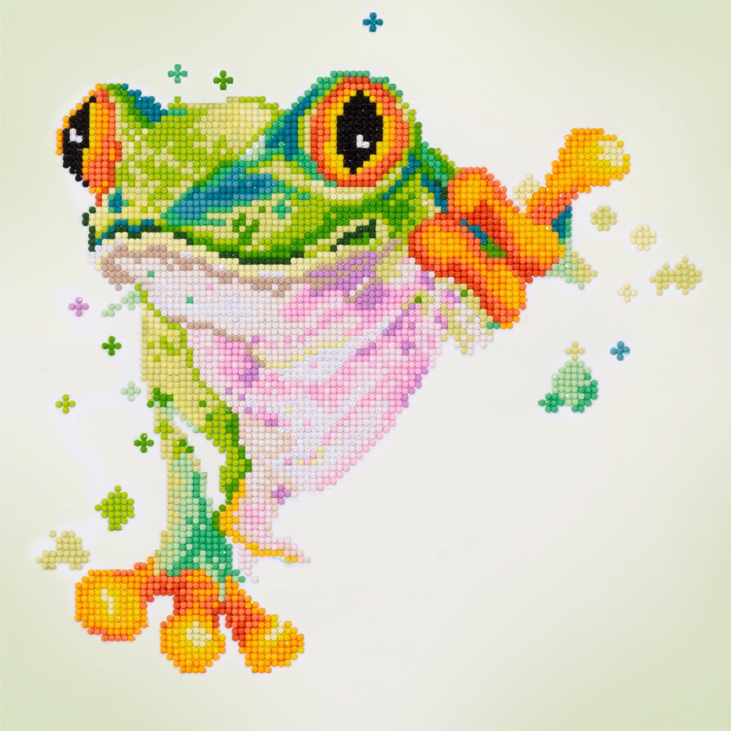 DIAMON DOT a Hom Lea Frog Partia Drill Roun Dotz Diamon Paintin Kits Diamon Ar Kit fo Adults Diamon Ar Frog Diamon Art 15.7inchx15.7inch