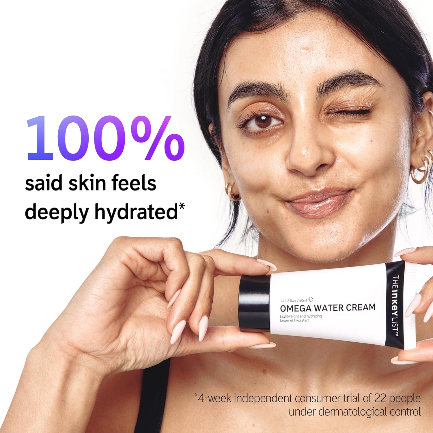 Th INKE Lis Omeg Wate Crea 1.6 f oz/50ml Oil-Fre Fac Moisturiser Lightweigh Gel Vega Friendl Skincare Suitabl Fo Blemis Pron Skin