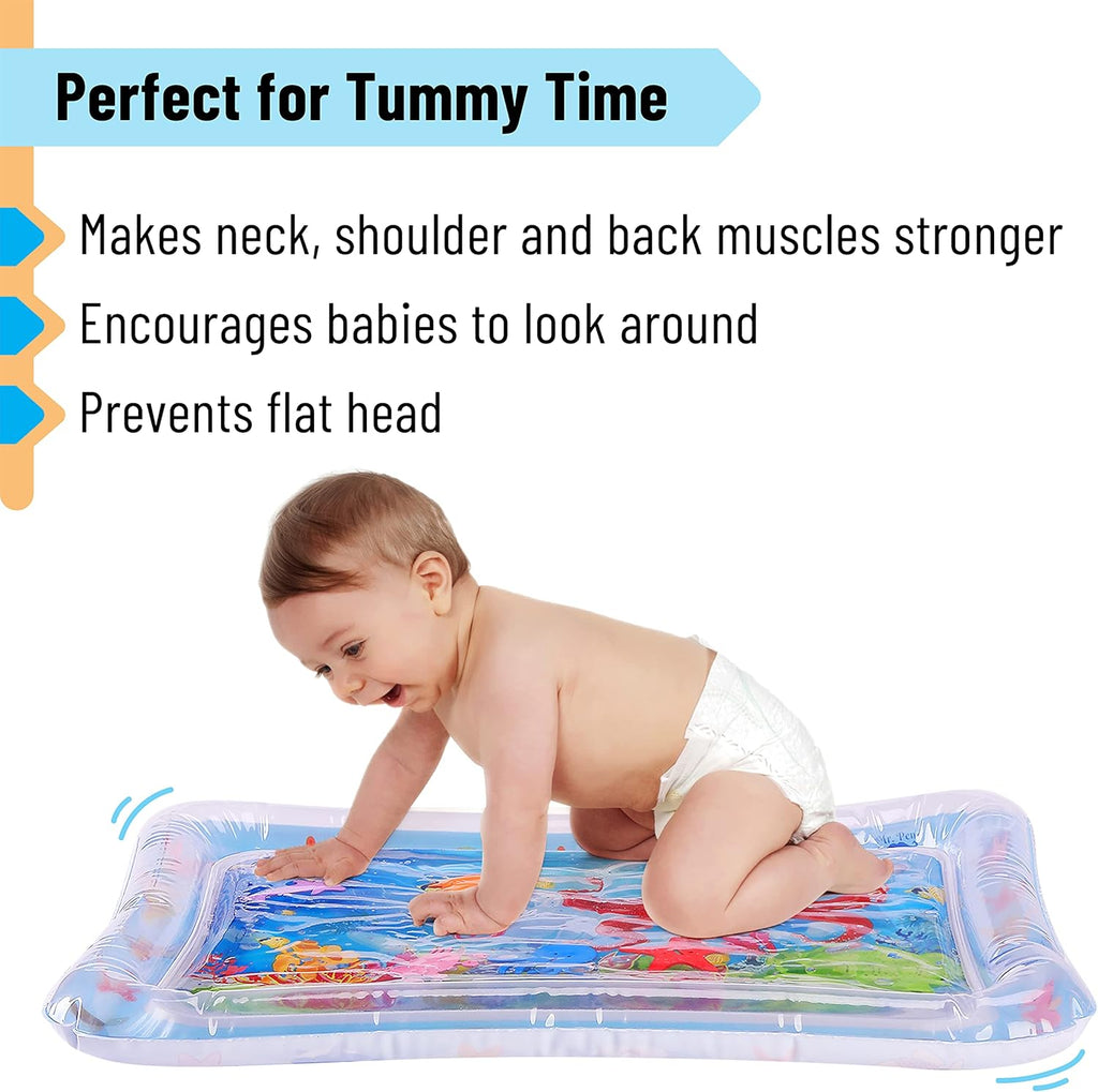 Inflatabl Tumm Tim Wate Mat Wate Ma fo Babies Infan Wate Mats Bab Wate Pad Wate Tumm Tim Mat