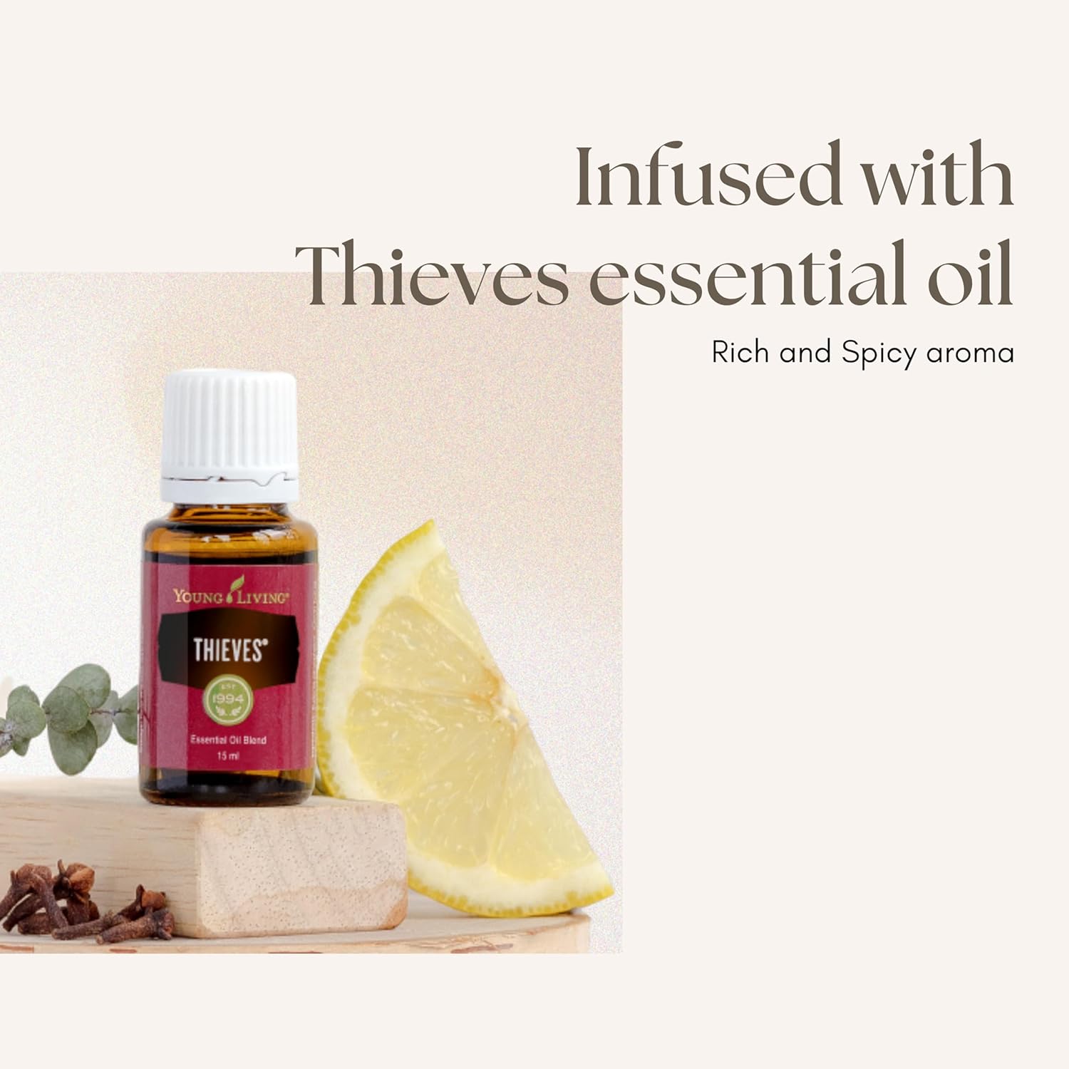 Youn Livin Thieve Har Lozenges 3 c Sugar-Fre Relie fo Dr Mout Sor Throa Clove Lemon Peppermin Essentia Oil Gentl o Stomach