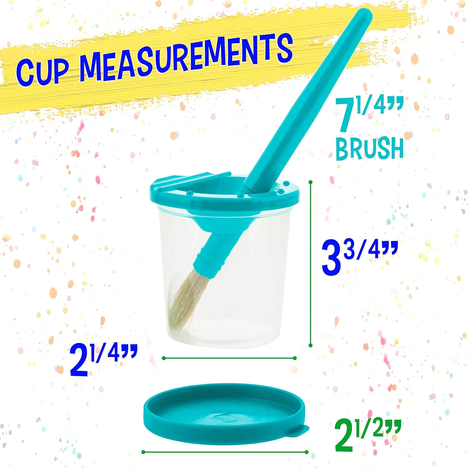 U.S Ar Suppl 1 Piec Children' N Spil Pain Cup wit Colore Lid an 1 Piec Larg Roun Brus Se wit Plasti Handles