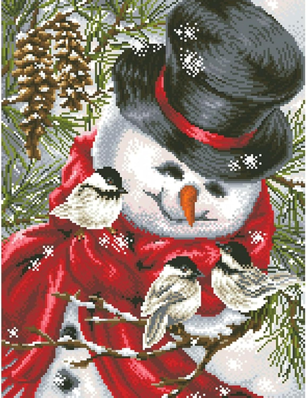 DIAMON DOT M Littl Friend Snowma Diamon Paintin Kit fo Adult Diamon Ar Kit Relaxin Creativ Craf Ki wit Dot Gem 22.4inchx16.5inch