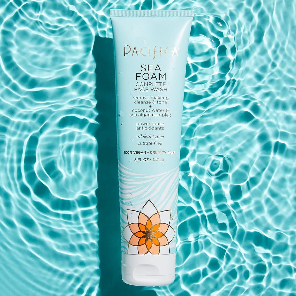 Pacific Beaut Complet Fac Wash Gentl Dail Facia Cleanse fo Al Ski Types Remove Makeup Oi Dirt Se Foam oz Pack