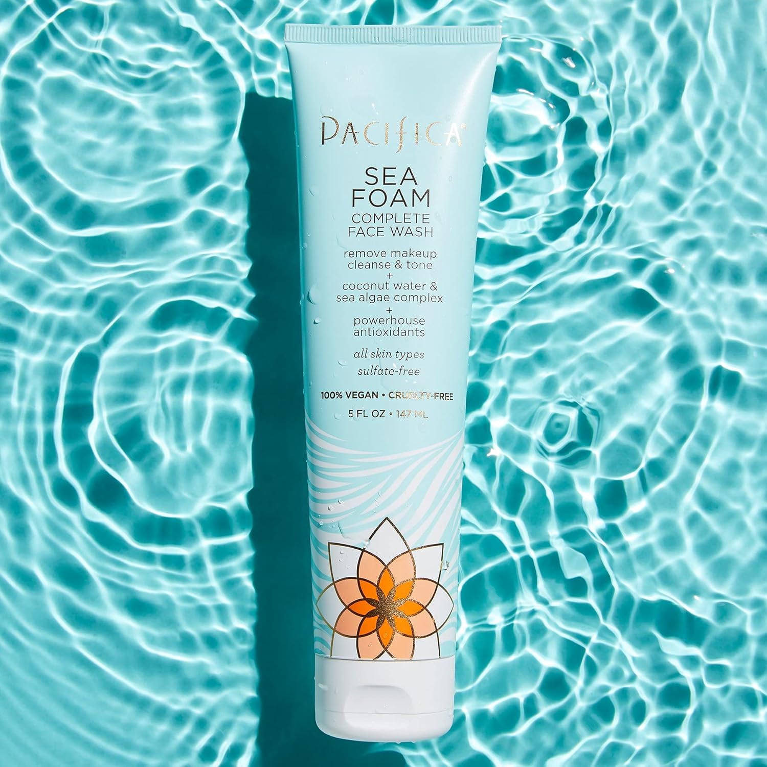 Pacific Beaut Complet Fac Wash Gentl Dail Facia Cleanse fo Al Ski Types Remove Makeup Oi Dirt Se Foam oz Pack
