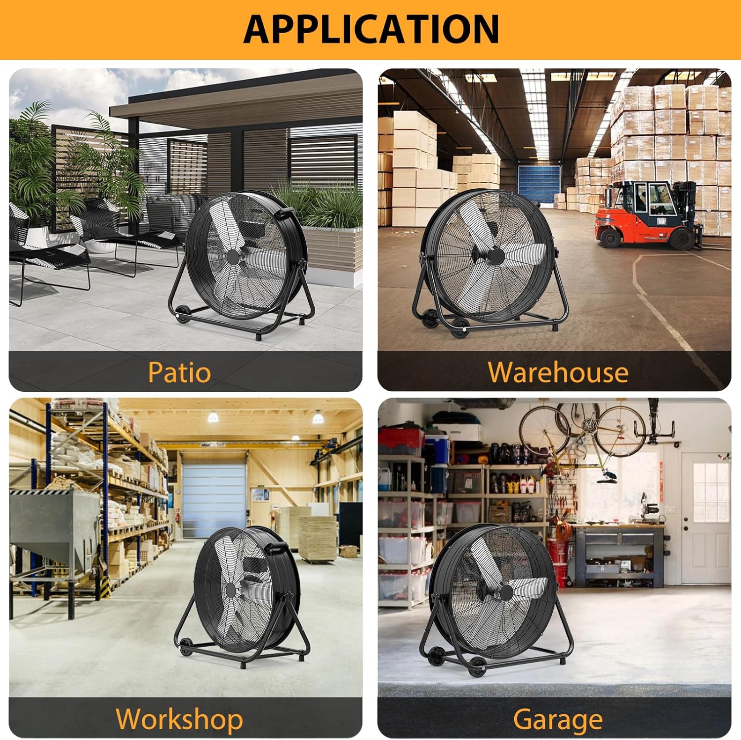 Towallmar 2 Inc Hig Velocit Industria Dru Fan Spee Heav Dut Meta Floo Fan 36 Degre Til Barre Fa fo Warehouse Workshops Garage Factor an Basement