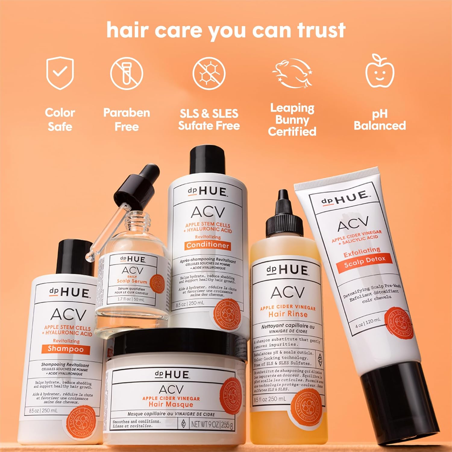 dpHU Appl Cide Vinega Hai Masque o Dee Conditionin Treatmen fo Dry Damaged Color-Treate Hai Mad wit Avocado Rosehi Coconu Oils