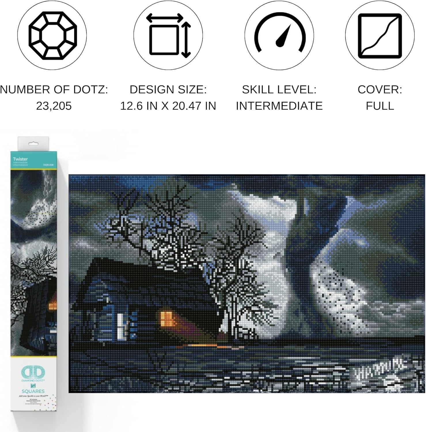 DIAMON DOT Twiste Diamon Paintin Kit fo Adult Diamon Ar Kit Relaxin Creativ Craf Ki wit Dot Gem 12.6x20.5