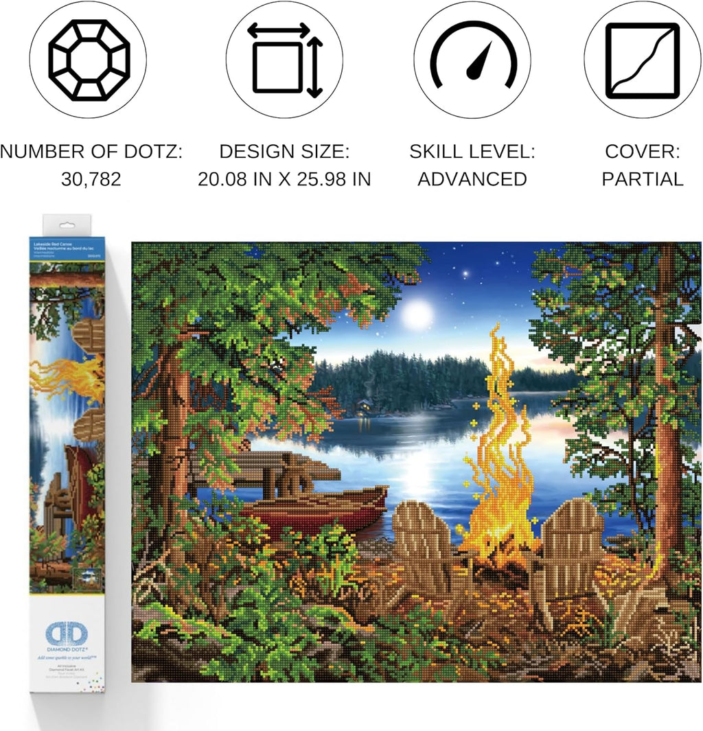 DIAMON DOT Lakesid Re Cano Diamon Paintin Kit fo Adult Diamon Ar Kit Relaxin Creativ Craf Ki wit Dot Gem 20.1x26