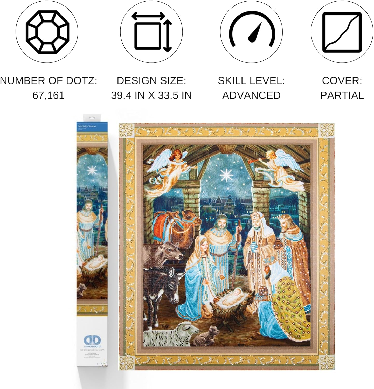 DIAMON DOT Nativit Scen Diamon Paintin Kit fo Adult Diamon Ar Kit Relaxin Creativ Craf Ki wit Dot Gem 39x33