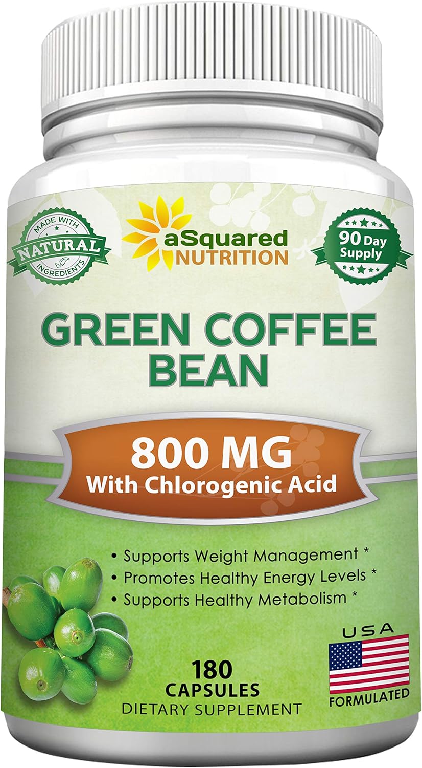 aSquare Nutritio Natura Gree Coffe Bea Formula-18 Capsules-Ma Strengt GC Antioxidan Cleans fo Pur Weigh Loss 800m pe Pill-Chlorogeni Acid-1600m Dail Supplement Health Fa Burner