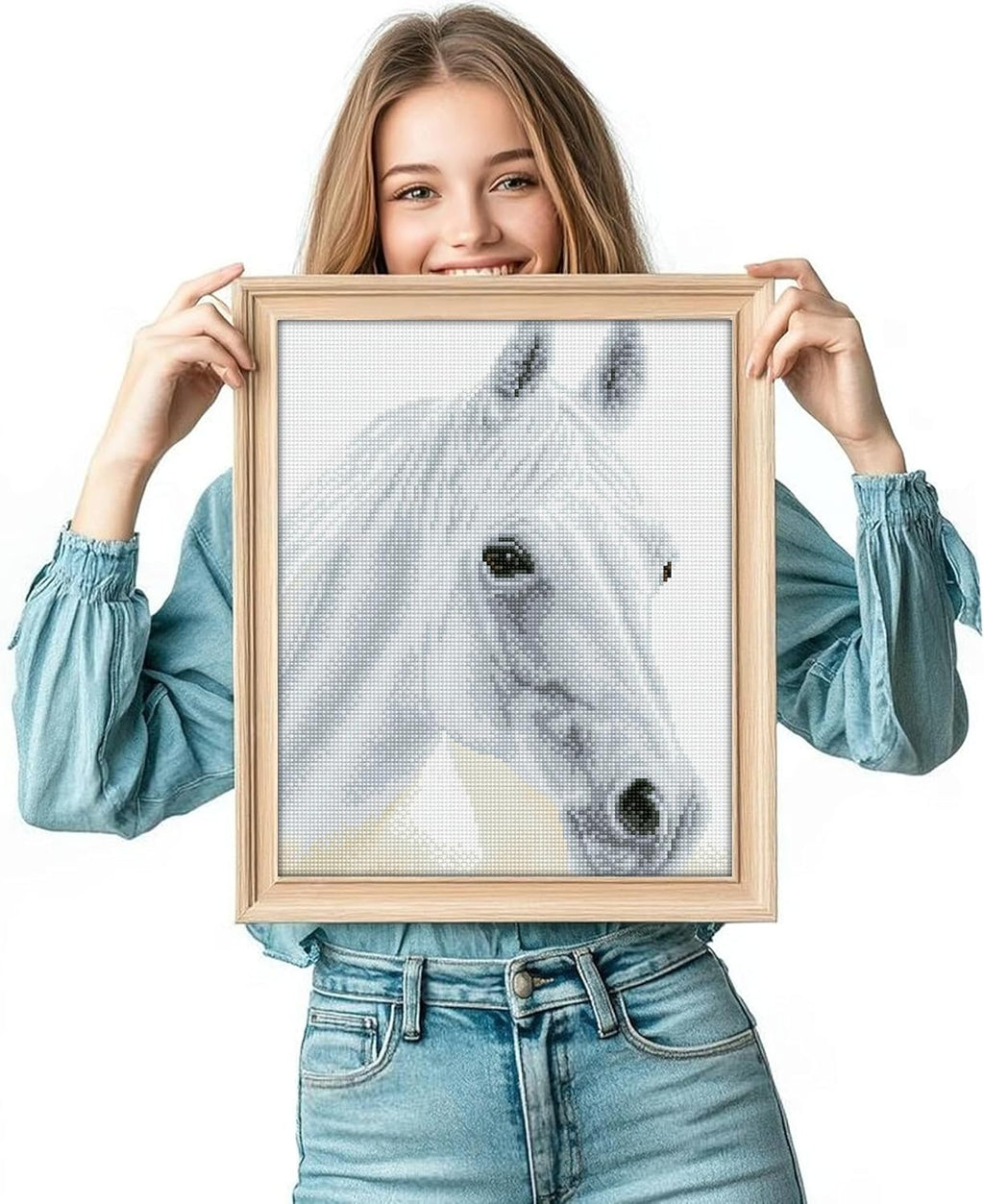 DIAMON DOT Arabia Beaut Hors Diamon Paintin Kit fo Adult Diamon Ar Kit Relaxin Creativ Craf Ki wit Dot Gem 12.2inchx16.1inch