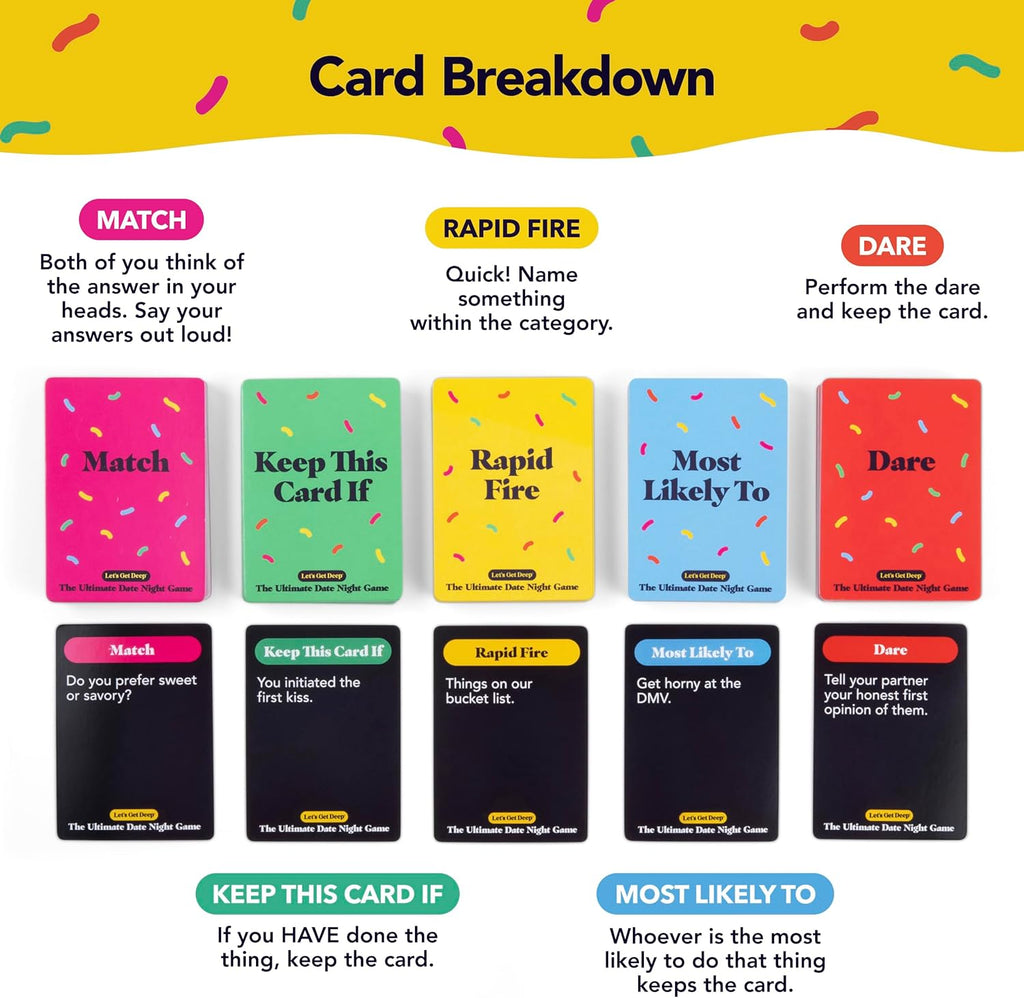 The Ultimate Date Night Game by Relatable, Great for Couples Games and Stay at Home Date Night Ideas, From The Makers of Let's Get Deep Relationship Card Game, Includes 300 Cards Spinner