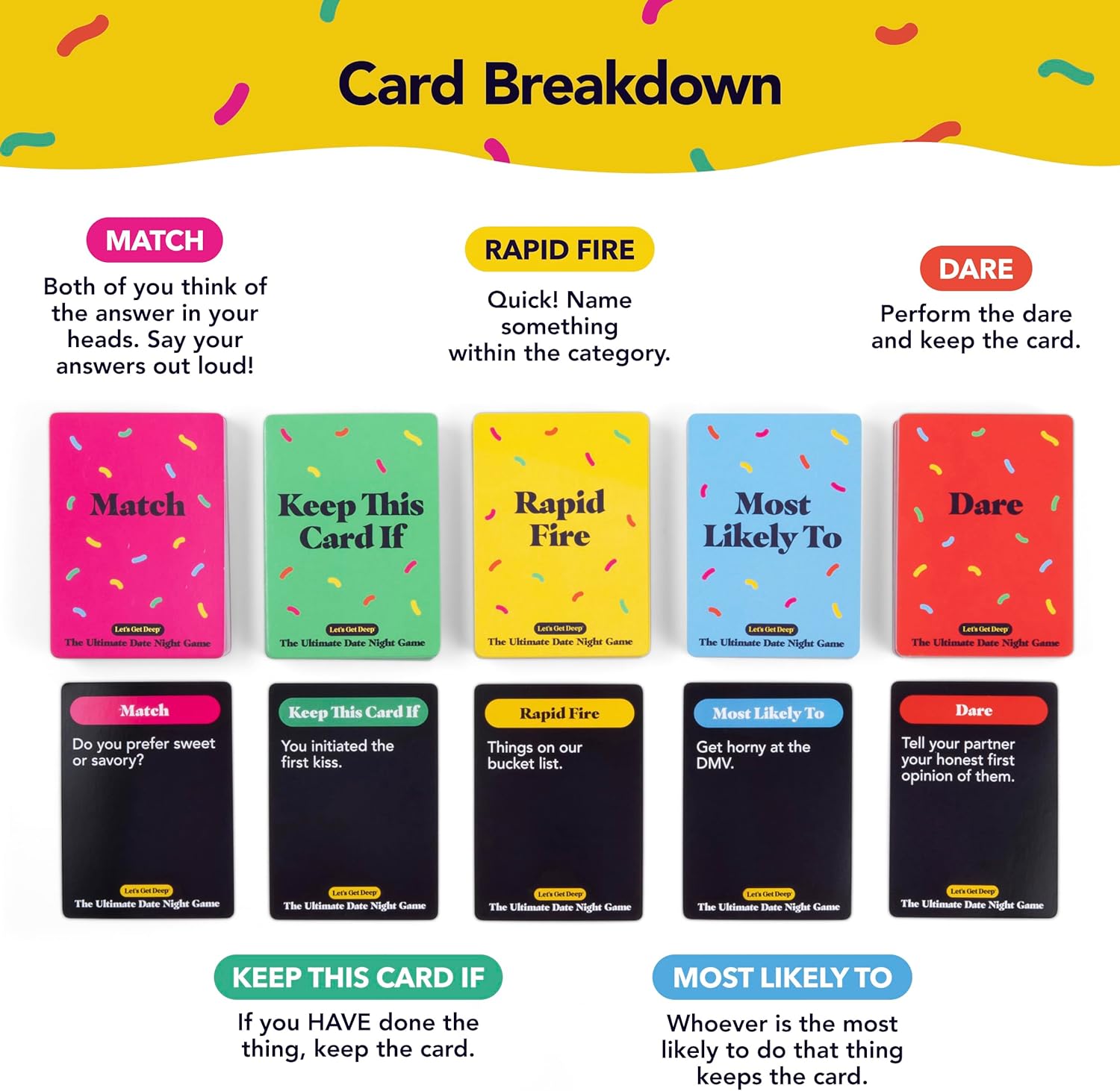 The Ultimate Date Night Game by Relatable, Great for Couples Games and Stay at Home Date Night Ideas, From The Makers of Let's Get Deep Relationship Card Game, Includes 300 Cards Spinner