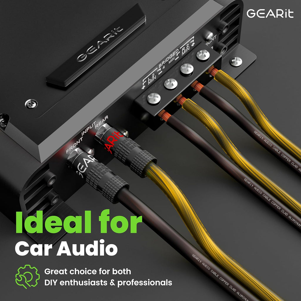 GEARit Pro Series 12AWG Speaker Wire, 12 Gauge Speaker Wire Cable (100 Feet / 30 Meters) Great Use for Home Theater Speakers and Car Speakers, Transparent Black/Yellow