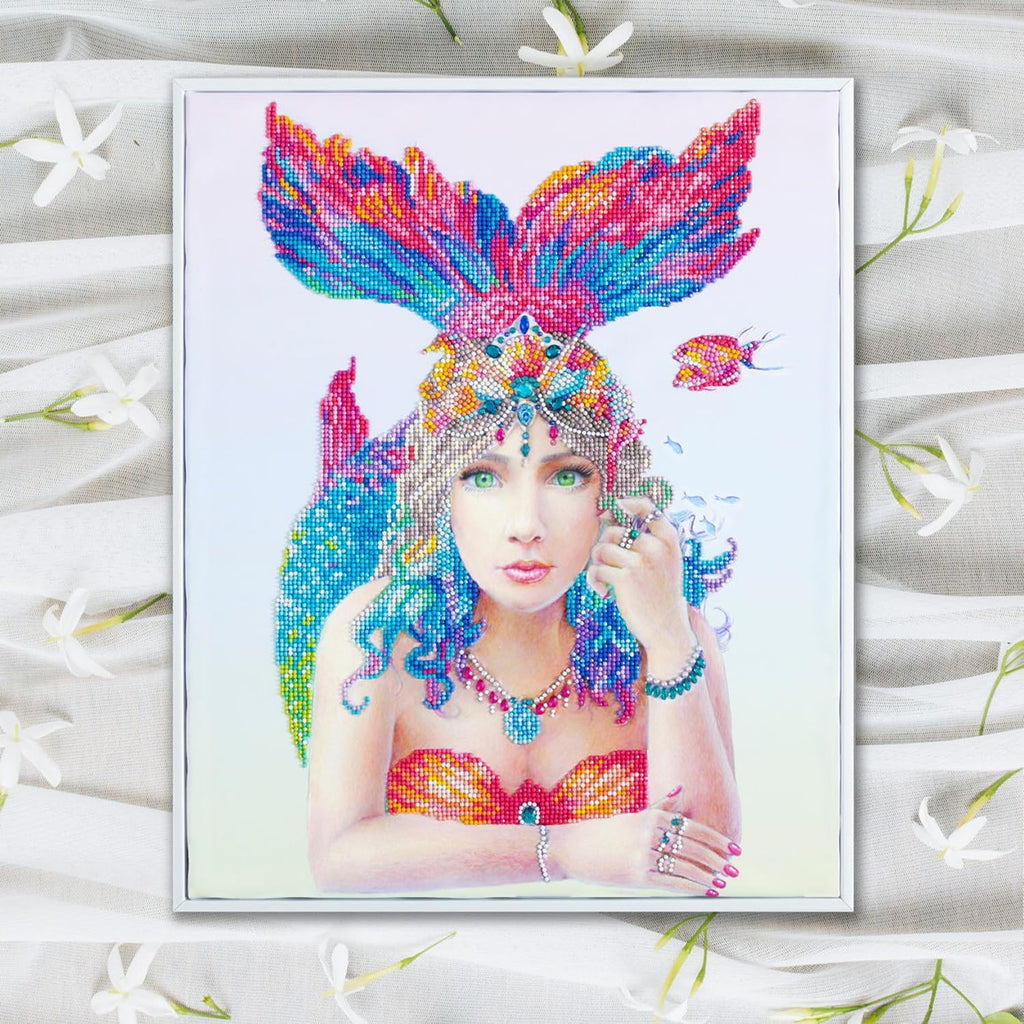 DIAMON DOT Mysti Mermai Diamon Paintin Kit fo Adult Diamon Ar Kit Relaxin Creativ Craf Ki wit Dot Gem 16.1x20.1