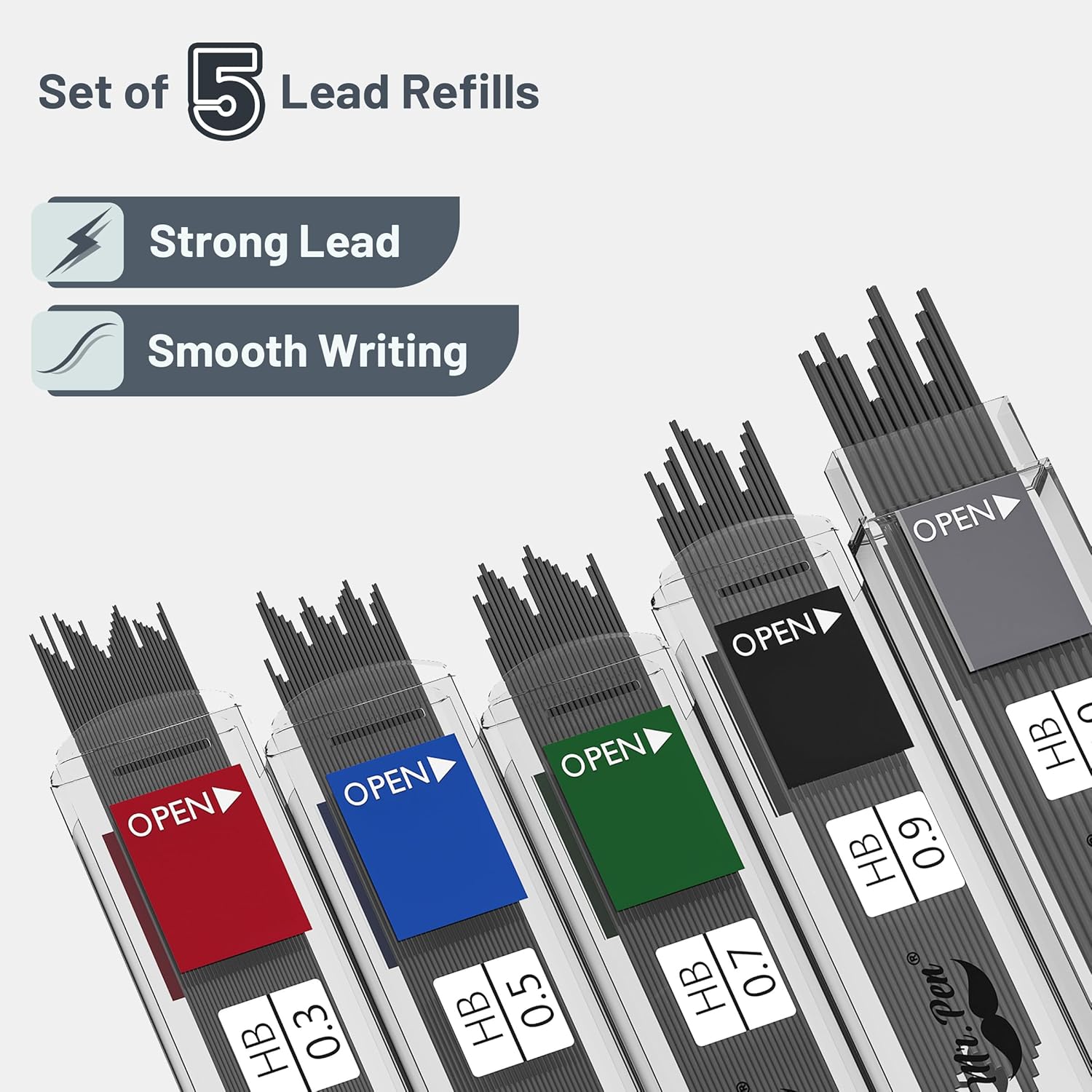 Mechanical Pencil Set with Lead and Eraser Refills, 5 Sizes - 0.3, 0.5, 0.7, 0.9 and 2 Millimeters, Drafting, Sketching, Illustrations, Architecture, Christmas Gift