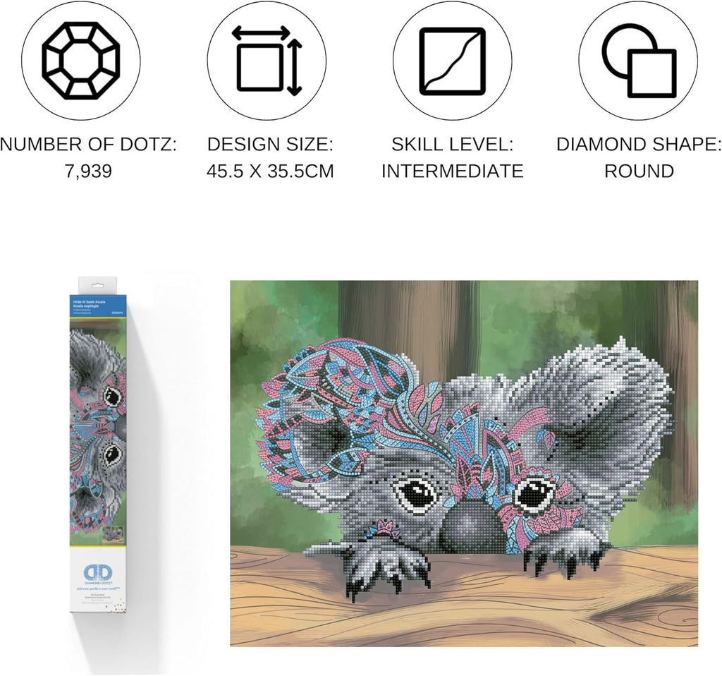 DIAMON DOT Hid See Koal Diamon Paintin Kit fo Adult Diamon Ar Kit Relaxin Creativ Craf Ki wit Dot Gem 17.9inchx14inch