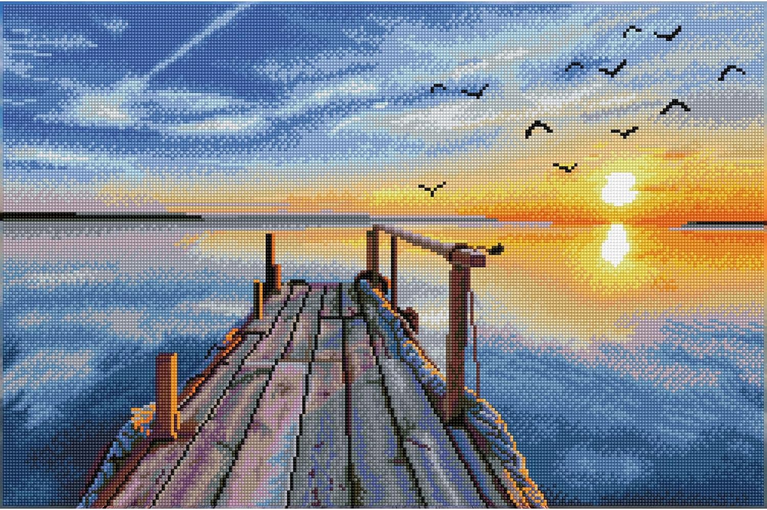 DIAMON DOT Sunse Jett Diamon Paintin Kit fo Adult Diamon Ar Kit Relaxin Creativ Craf Ki wit Dot Gem 28.6x18.5