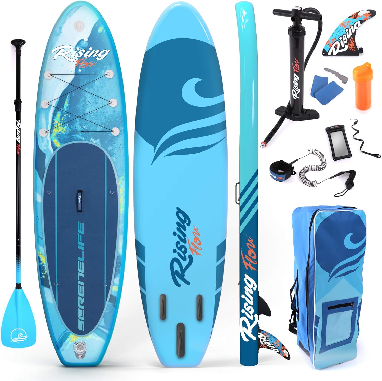 Stand Up Inflatable Paddle Board with Premium SUP Accessories ¨C Wide Stable Design with Non-Slip EVA Deck Pad for Adults and Youth of All Skill Levels