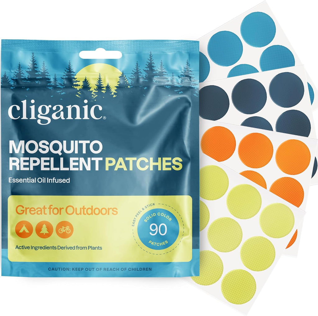 Cliganic Mosquito Repellent Stickers (180 Pack) - Patches for Kids & Adults, Natural DEET-Free, Citronella Essential Oil Infused