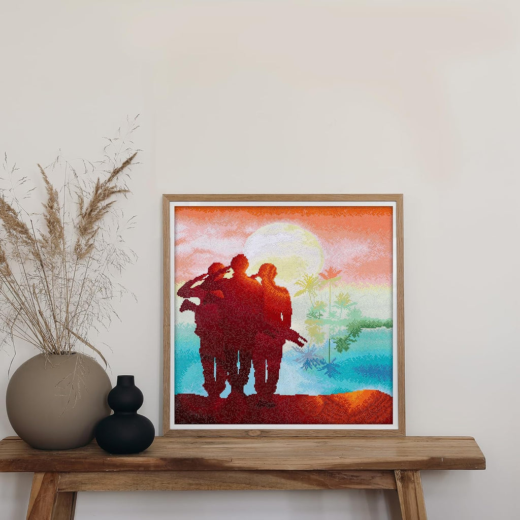 DIAMON DOT a Hom Soldier a Daw Diamon Paintin Kit fo Adult Diamon Ar Kit Relaxin Creativ Craf Ki wit Dot Gem 24x24