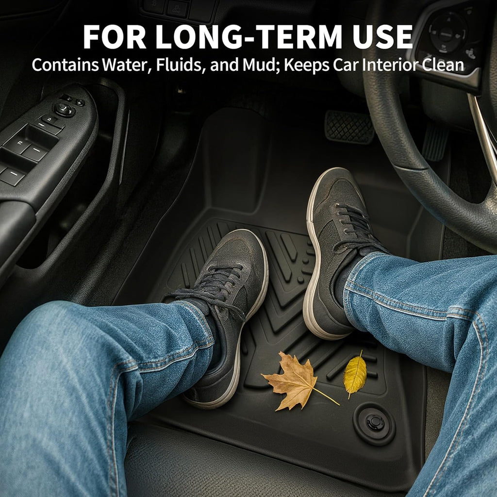 YITAMOTOR Floor Mats for 2015-2025 Ford F-150 Super Crew Cab with 1st Row Bench Seats, Custom Fit F150 1st & 2nd Row All Weather Floor Liners,Bench Seating, Black