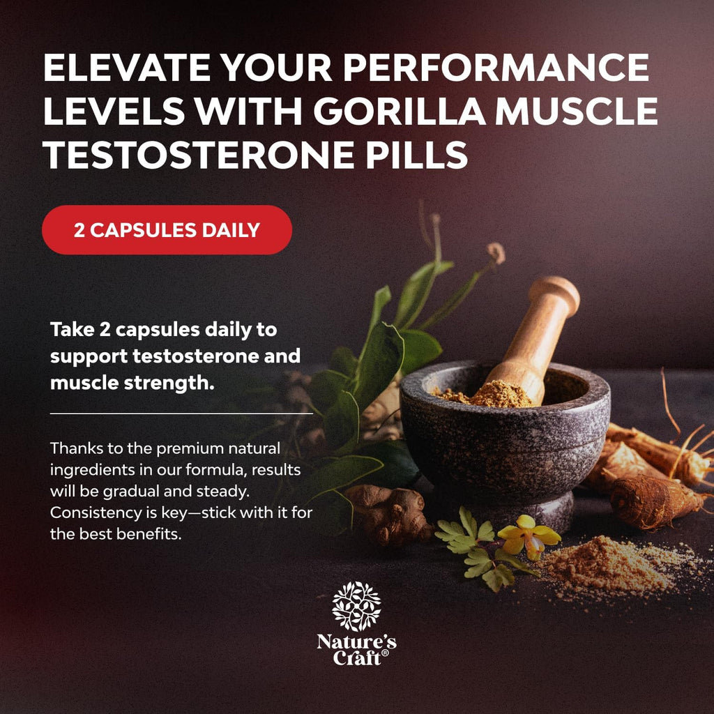 Extra Strength Testosterone Booster for Men - Natural Testosterone Supplement for Men with Horny Goat Weed Maca Root Tongkat Ali and Saw Palmetto Extract for Muscle Enlargement Stamina and Strength