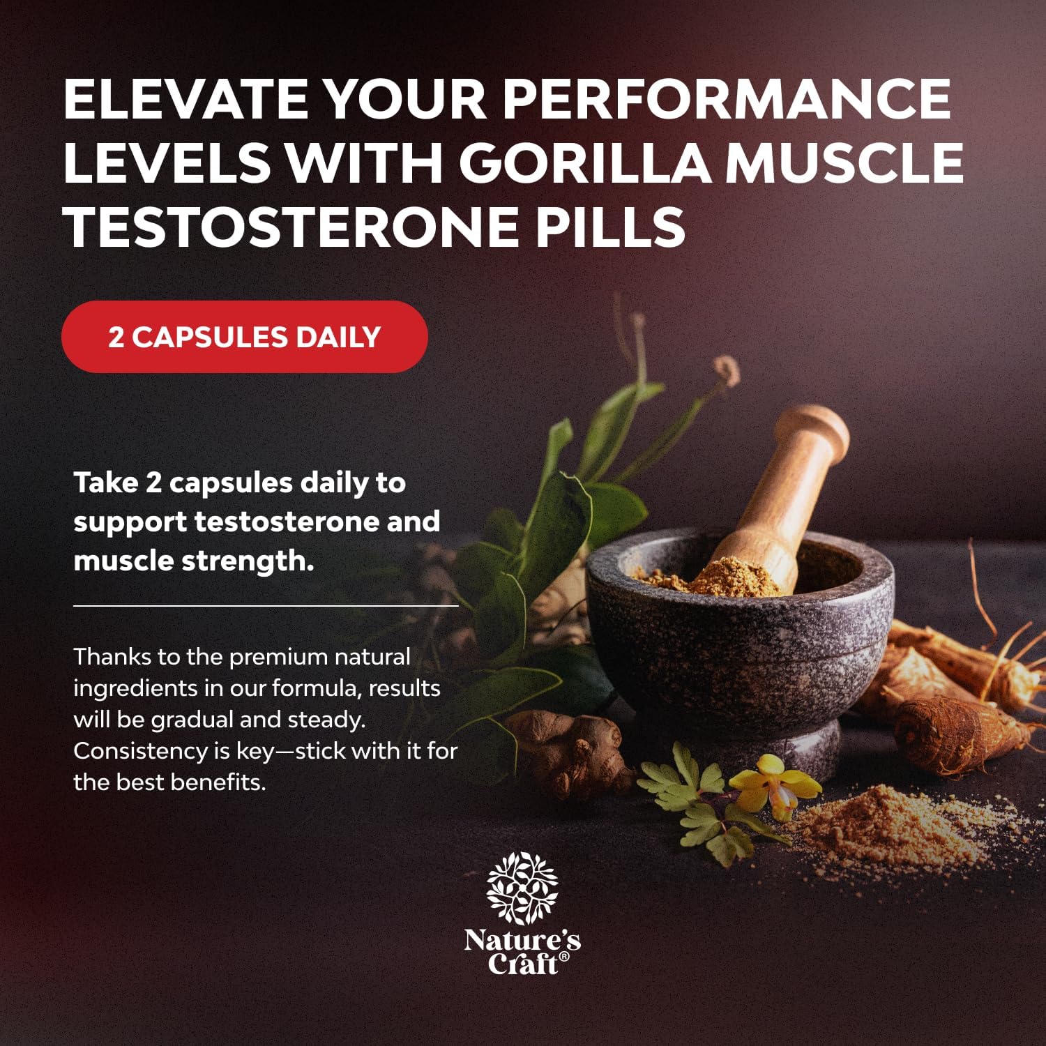 Extra Strength Testosterone Booster for Men - Natural Testosterone Supplement for Men with Horny Goat Weed Maca Root Tongkat Ali and Saw Palmetto Extract for Muscle Enlargement Stamina and Strength