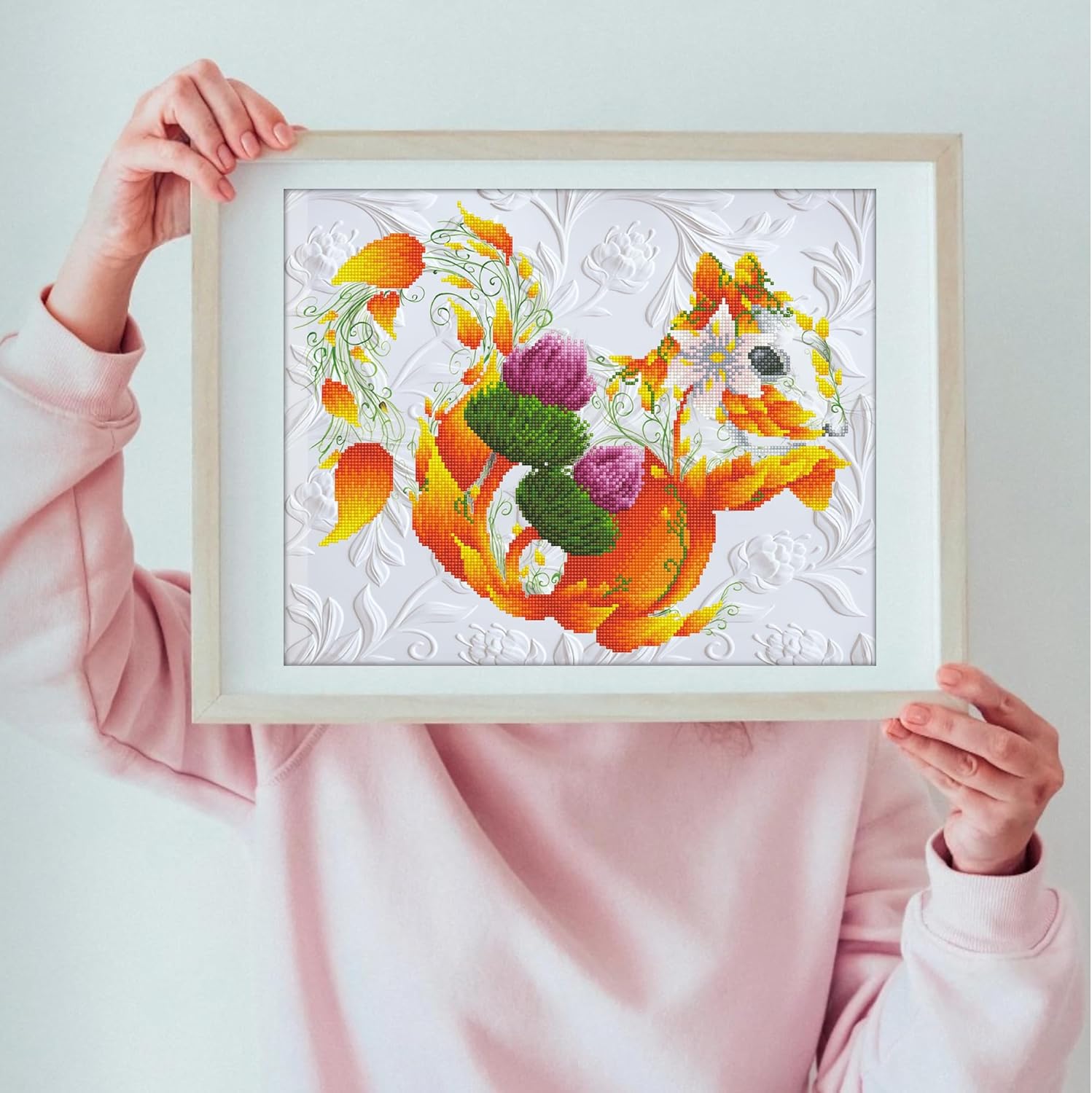 DIAMON DOT Scotc Squirre Anima Diamon Paintin Kit fo Adult Diamon Ar Kit Relaxin Creativ Craf Ki wit Dot Gem 16.5inchx20.5inch
