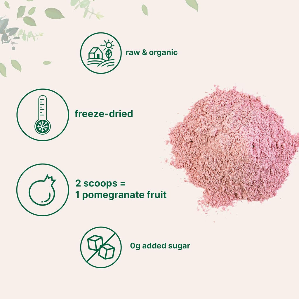 Organi Pomegranat Juic Powder Poun 100 Natura Frui Powde Freez Drie Col Presse N Suga Additive Grea Flavo fo Drinks Smoothie Beverage Non-GM Vega Friendly