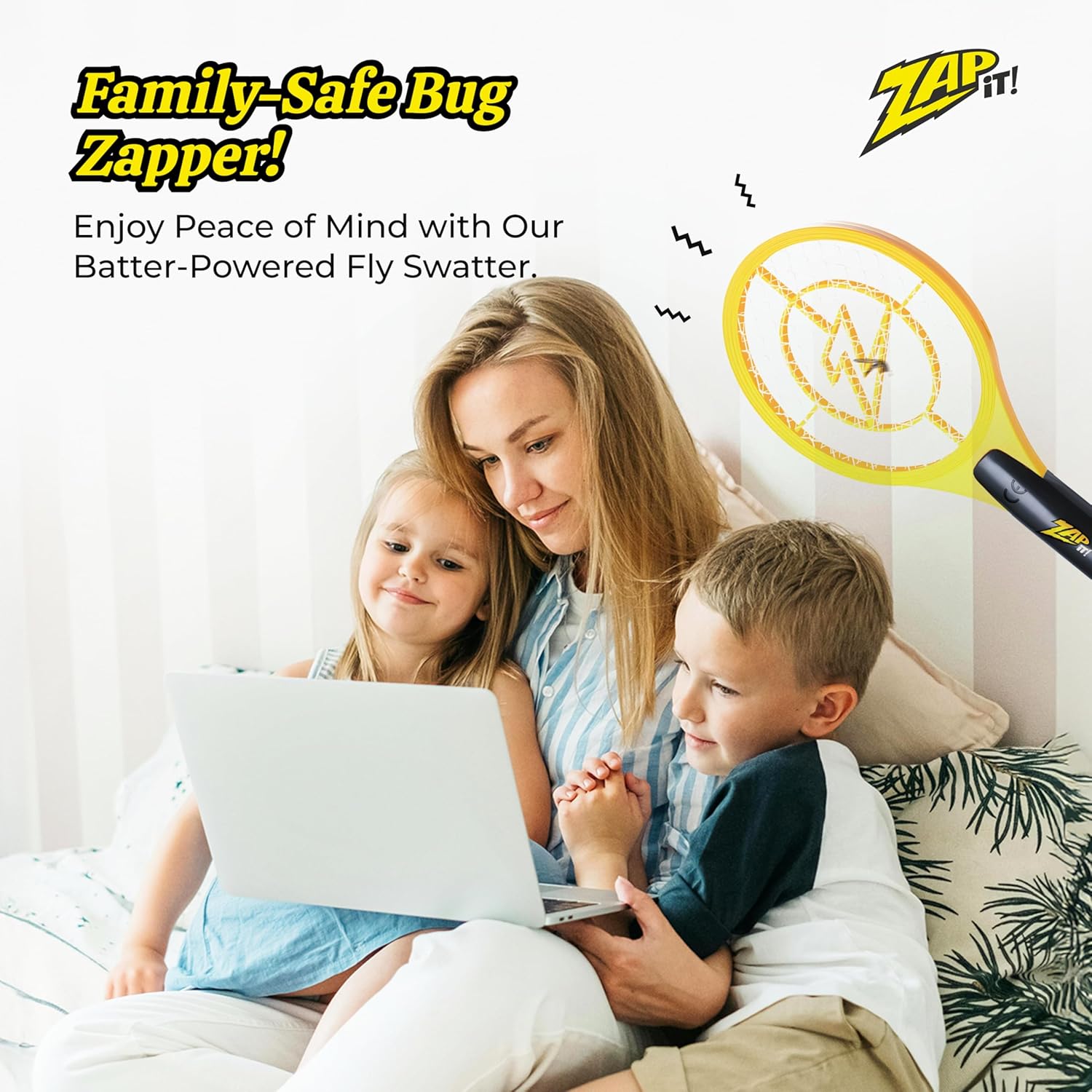 ZA IT Electri Fl Swatte Racke 3,50 Vol Bu Zappe Racke Battery-Powere Fl Zappe an Mosquit Racque Zapper wit A Batterie Include Lightweigh an Compac fo Indoor o Outdoor