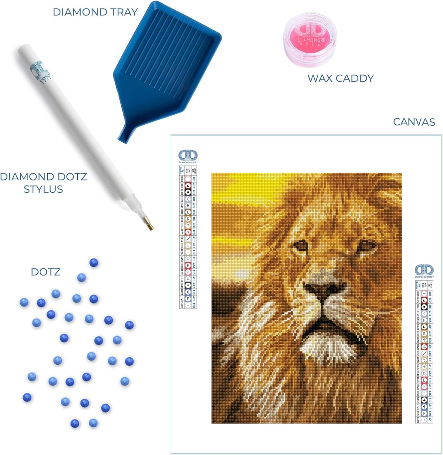 DIAMON DOT Lor o Th Serenget Lio Diamon Paintin Kit fo Adult Diamon Ar Kit Relaxin Creativ Craf Ki wit Dot Gem 17.7inchx13.8inch