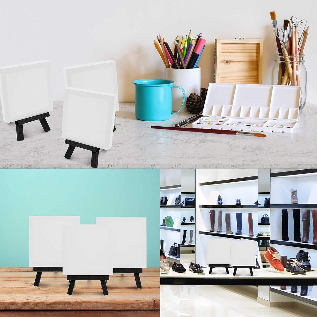 U.S Ar Suppl 3inc 3inc Stretche Canva wit 5inc Min Ease Ki (1 Pack Blac Woode A-Fram Tableto Displa Stand Min Ease Stan Smal Easel fo Display Smal Canvases Crafts Photos