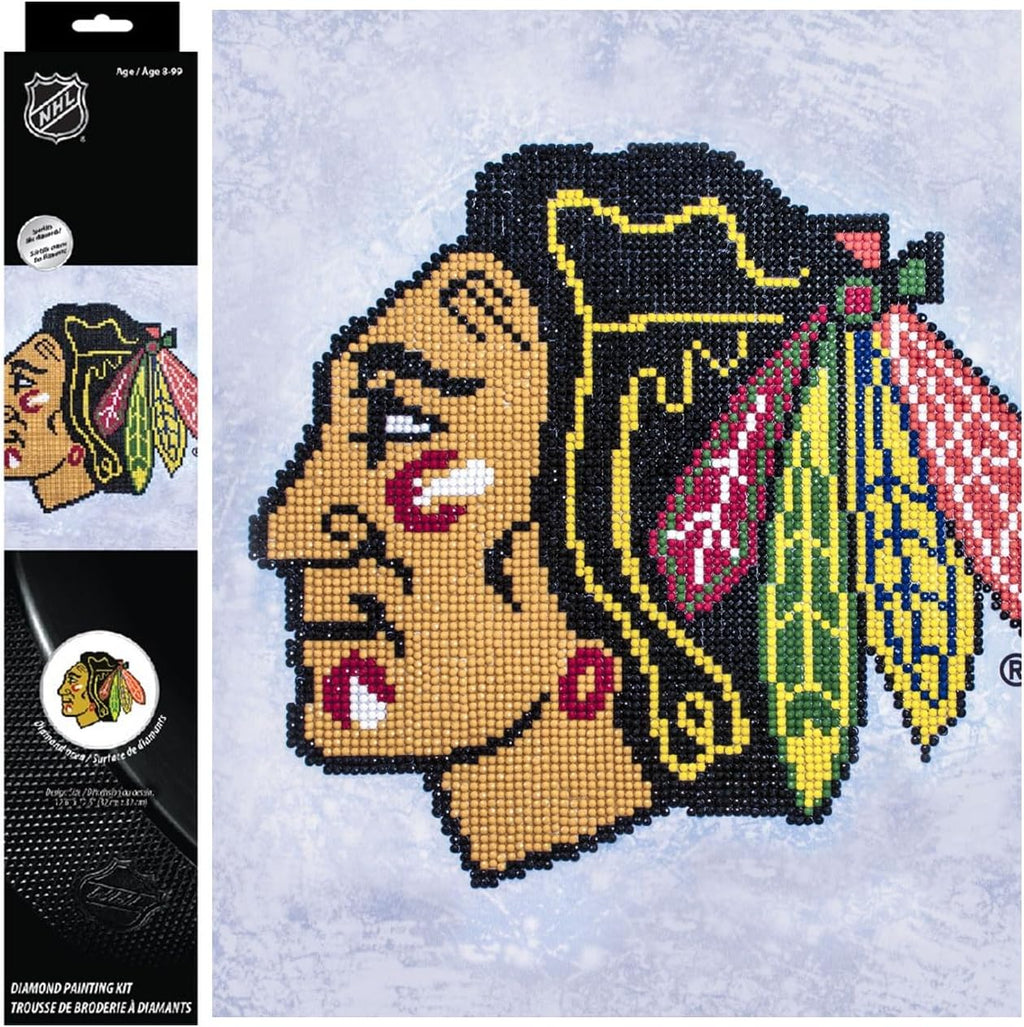 DIAMON DOT NH Chicag Blackhawk Diamon Paintin Kit fo Adult Diamon Ar Kit Relaxin Creativ Craf Ki wit Dot Gems