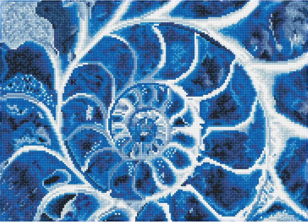 DIAMON DOT Blu Nautilu Diamon Paintin Kit fo Adult Diamon Ar Kit Relaxin Creativ Craf Ki wit Dot Gem 20x14