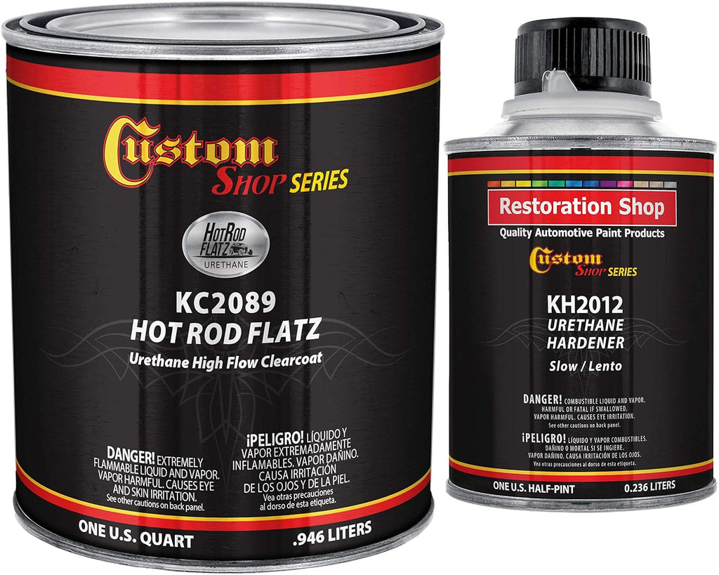 Custo Sho o Ro Flat Lo Glos Urethan Clearcoa (Quar Kit wit Hal Pin Over-Al Hardener