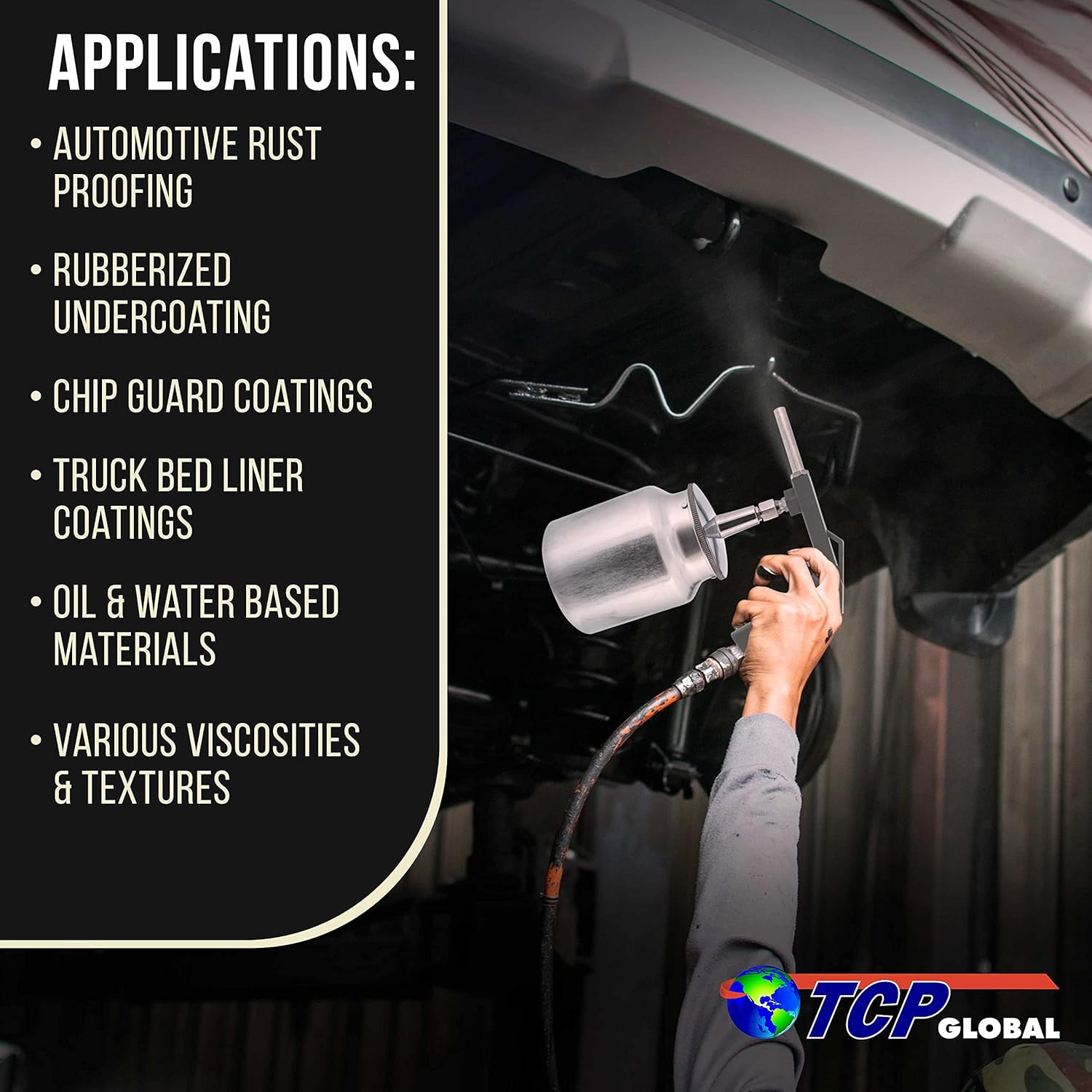 TC Globa Ai Undercoatin Spra Gu wit Suctio Fee Cu Pneumati Automotiv Spraye fo Applyin Sprayabl Be Line Coating Rubberize Truc Undercoating Rus Proofing Chi Guar Paint