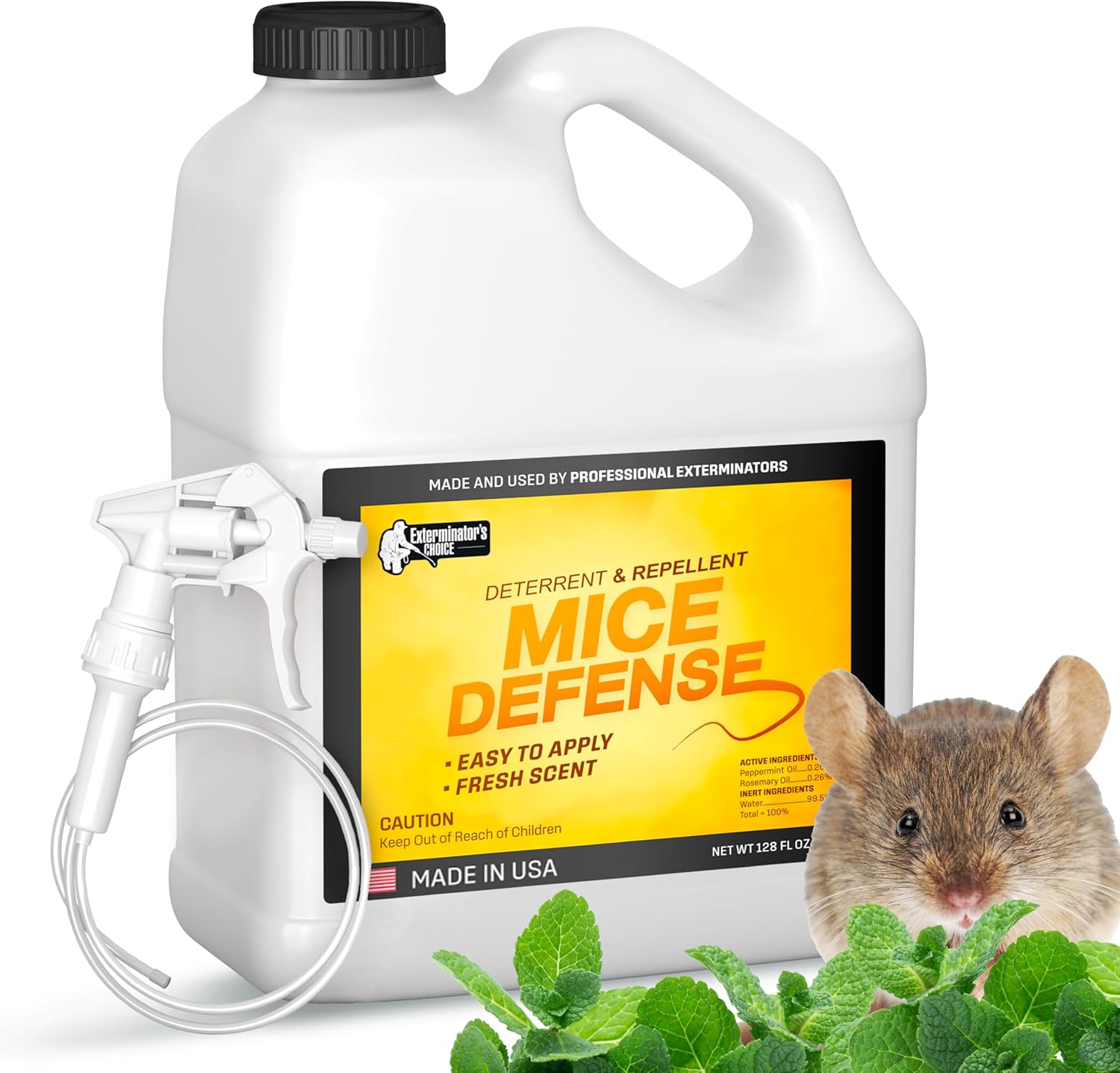 Exterminator Choic Mous Defens Spra  Gallo (12 f oz Peppermin Scen Indoo Outdoo Use Lawn Garden Attic Garag Saf fo Kid Pets