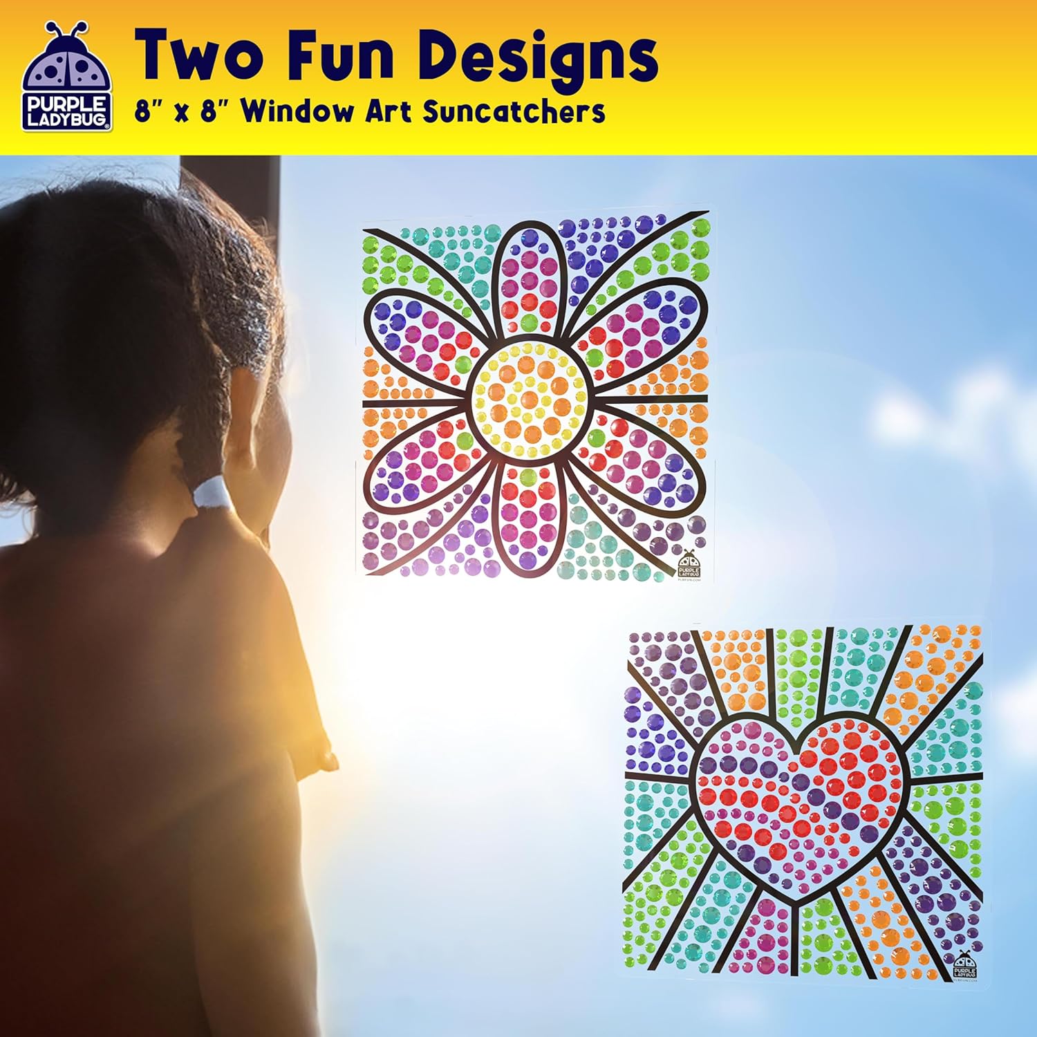 SUNGEMMERS DIY Gem-Sticker Window Diamond Art Suncatcher Kits - Stocking Stuffers for Kids 8-12, Birthday Gifts for 6 7 8 9 10 11 12 Year Old Girls Boys, Fun Arts Crafts for Kids Ages 8-12 6-8