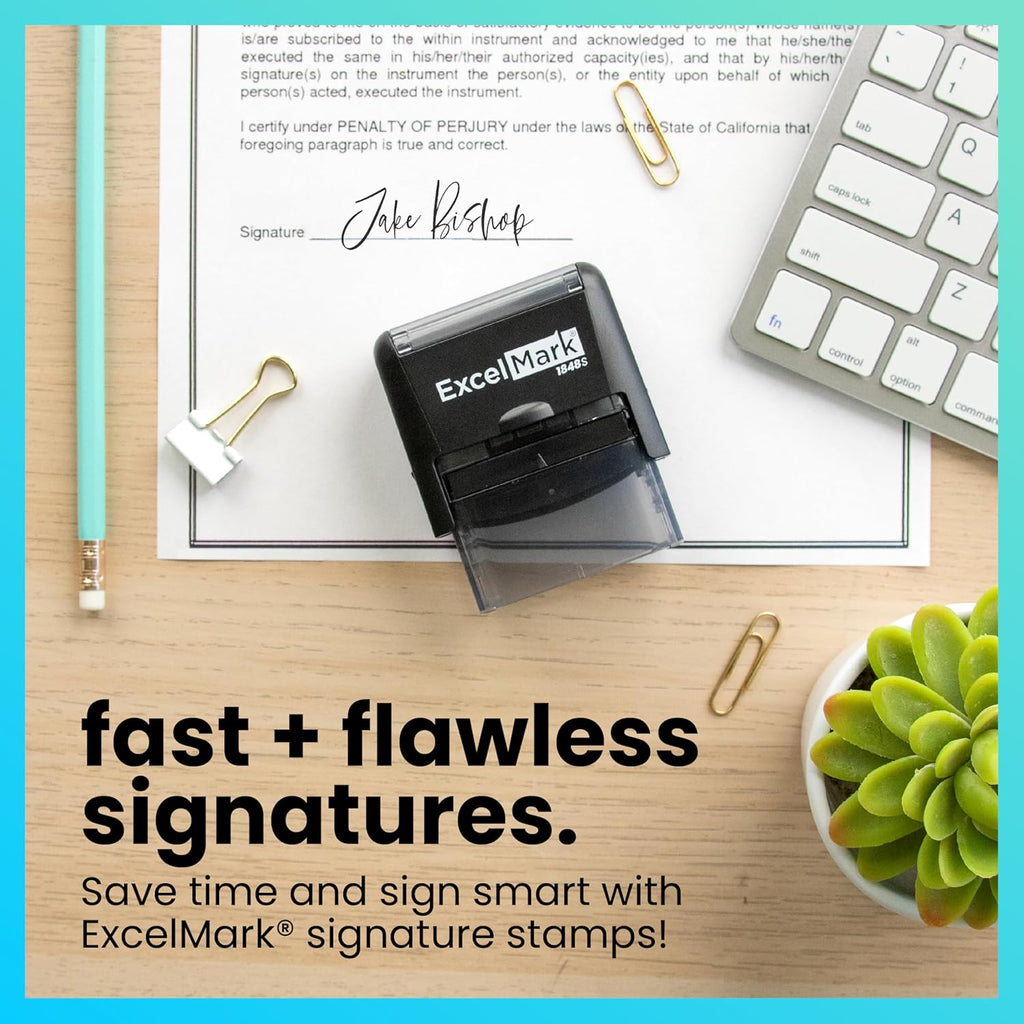 ExcelMark Custom Signature Stamp - Self Inking - Medium