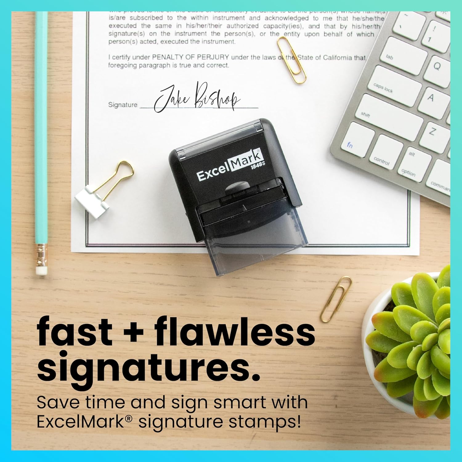 ExcelMark Custom Signature Stamp - Self Inking - Medium