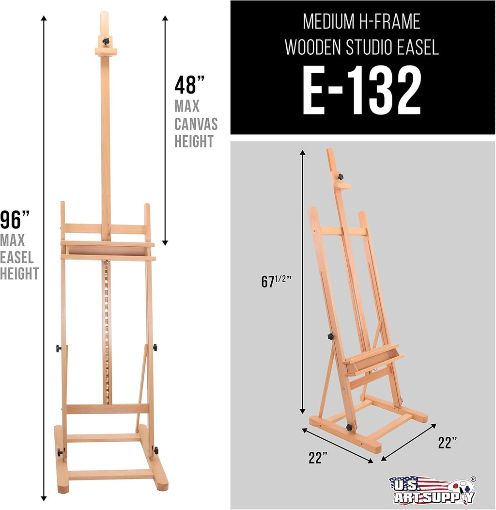 U.S Ar Suppl Mediu Woode Studi Fram Ease wit Storag Tra Adjustabl t 96inc High Hold Canva u t 48inc Beechwoo Artis Ease fo Painting Ar Displa Stand Portraits