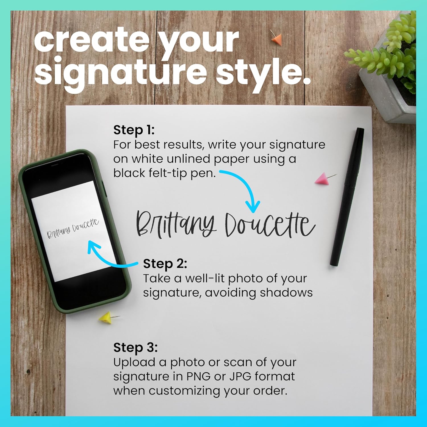 ExcelMark Custom Signature Stamp - Self Inking - Medium