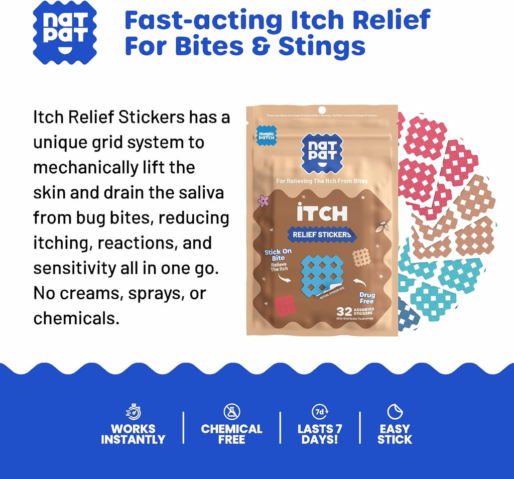 NATPA Magi Patc Itc Relie Sticker Insec Bit Patc fo Mosquitos Ticks Midges Sandflies an Be Bu Bite Buzzpatc 3 Count