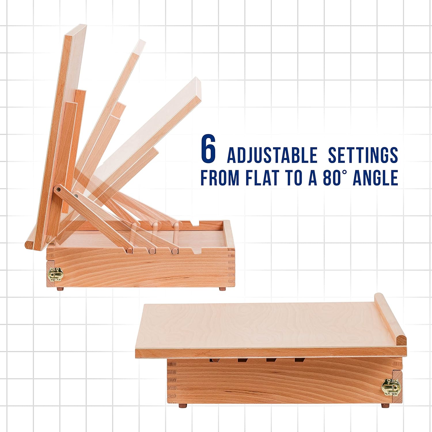 U.S Ar Suppl Larg 20-1/2inc 16inc Woode Drawin Board Adjustabl Tabl To Ease fo Paintin an Drawin Draftin Boar wit Angles T-Square Penci Ledge Lockin Storag Drawer