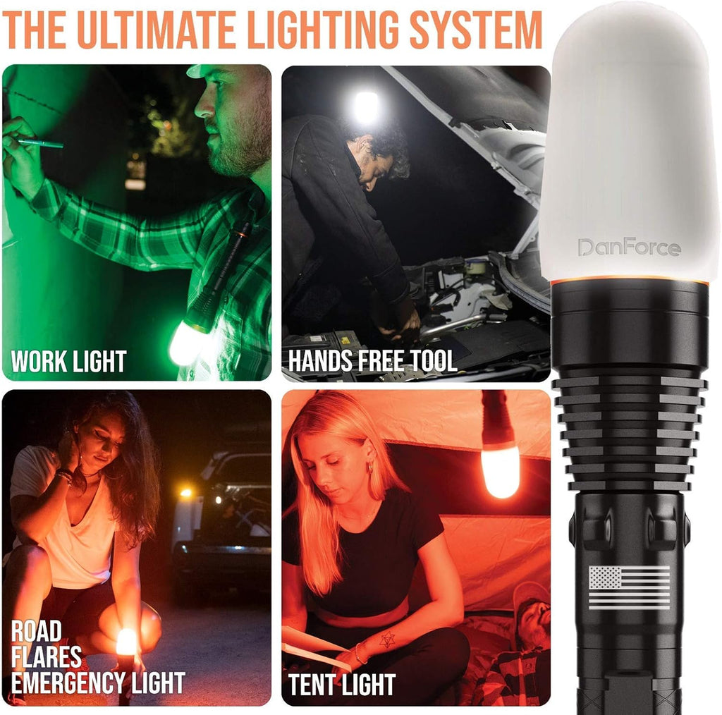 DanForc Rechargeabl LE Flashligh Worldwid Patent Gif Ide fo Hi o Her Tactica FlashLight World' Firs Modula Flashlight High-Powe 108 Lumens (G1)