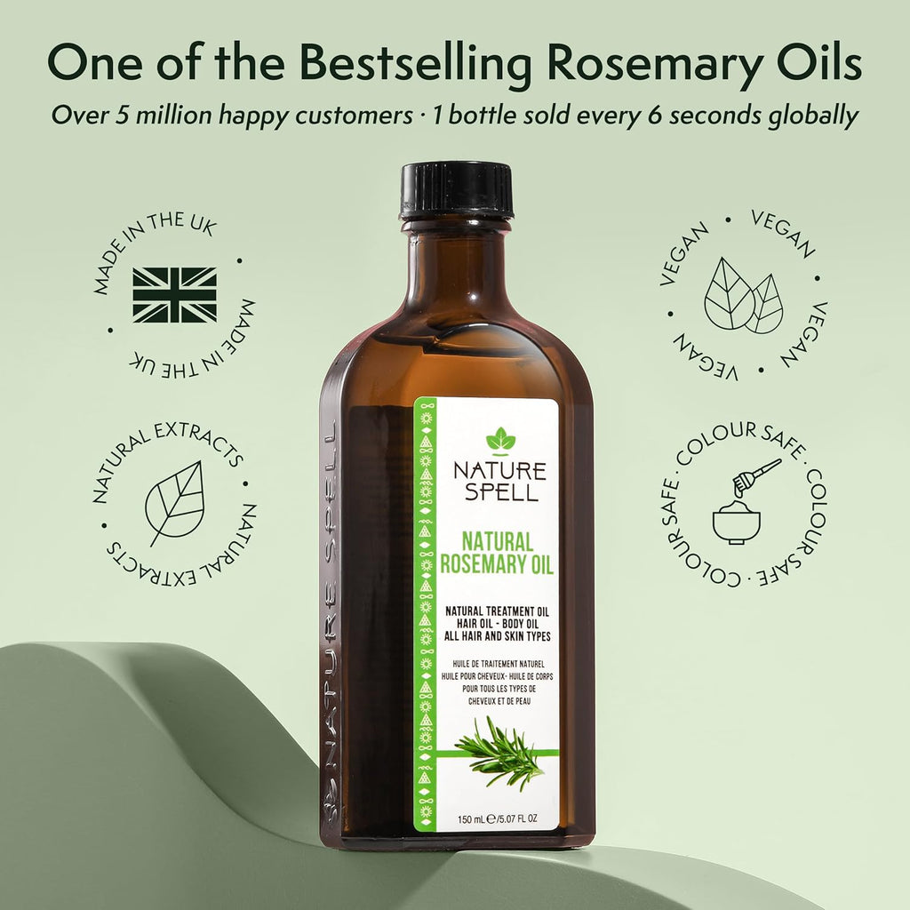 Natur Spel Rosemar Oi Fo Hai Growth Pre-Dilute Hai Scal Oi Nourishe Dry Damage Hair Fo Wome Men 5.0 F Oz